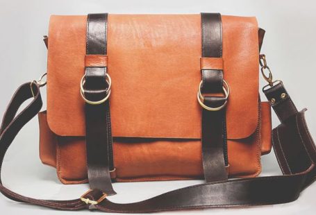 Bags - Orange and Black Leather Satchel Bag
