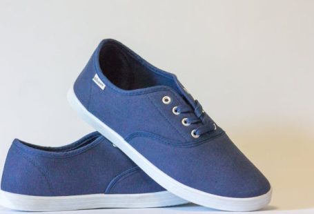 Footwear - Pair of Blue Lace-up Sneakers